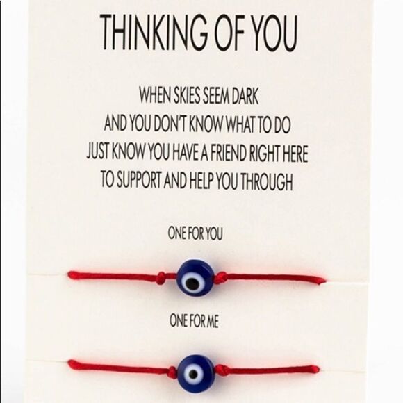 Friendship Eye Nazar protection bracelets 2 red - Picture 1 of 7